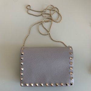 SOLD VALENTINO Calfskin Rockstud Wallet on Chain